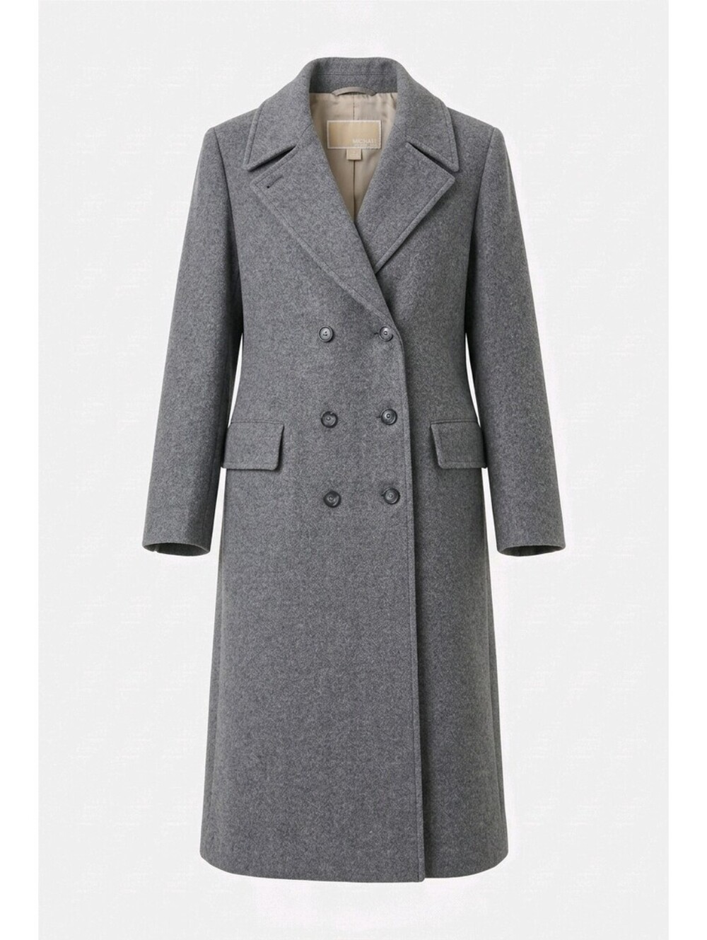 Vintage 80s 1981 Pendleton Grey Virgin Wool Trench Coat Double Breasted gold 10